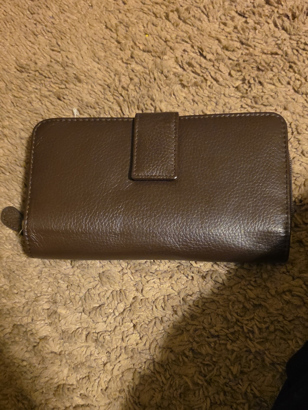 Kim Rogers Brown Leather Zip-Around Wallet